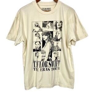 Taylor Swift‎ Sz Medium The Eras Tour Official Merch Beige T-shirt Exclusive Top